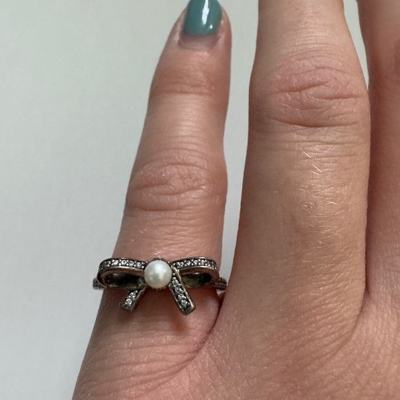 Pandora Jewelry - Pandora Silver and White Bow Ring